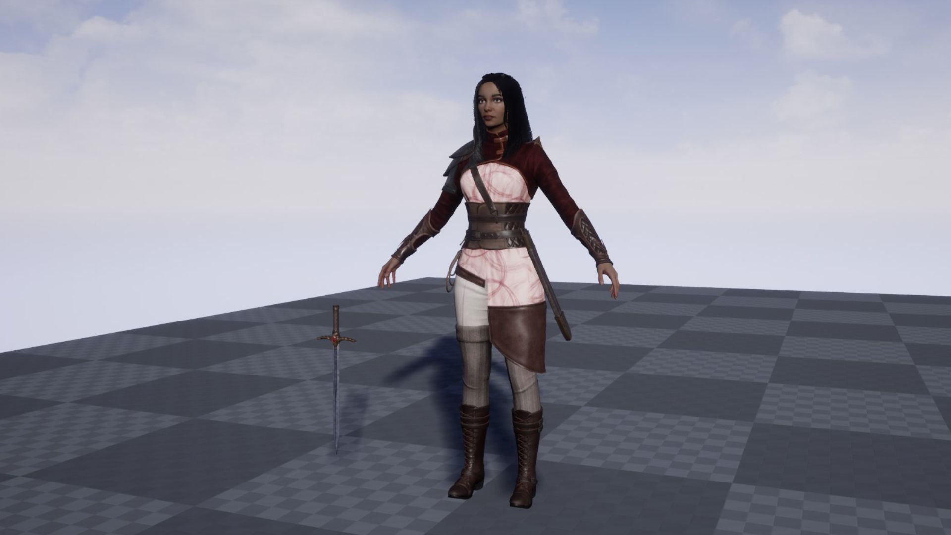 Victoria woman Low-poly 3D model_2
