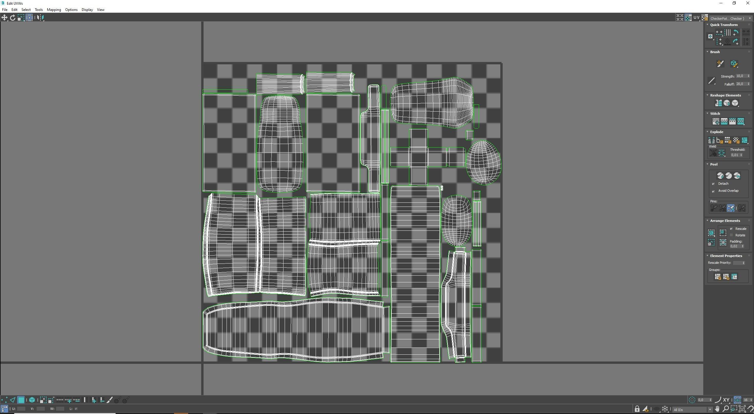 Medieval Royal Chair Low-poly 3D model_5