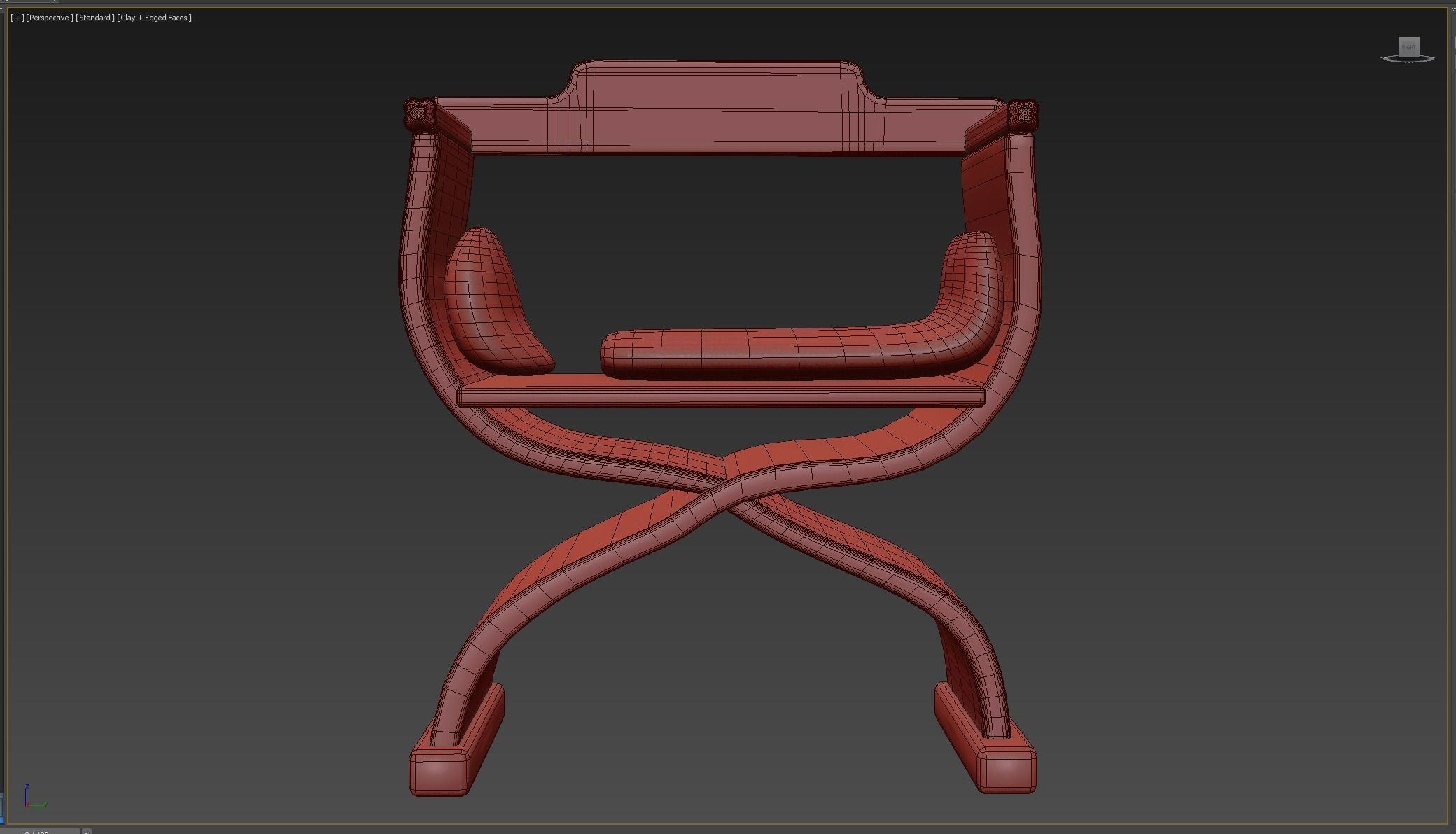 Medieval Royal Chair Low-poly 3D model_4
