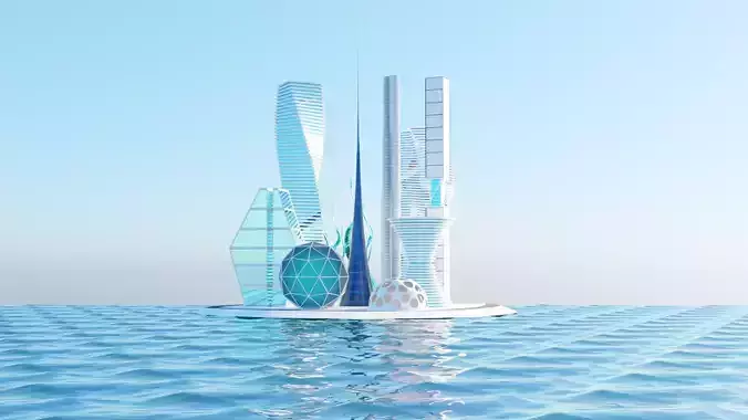 future city buildings 3D model