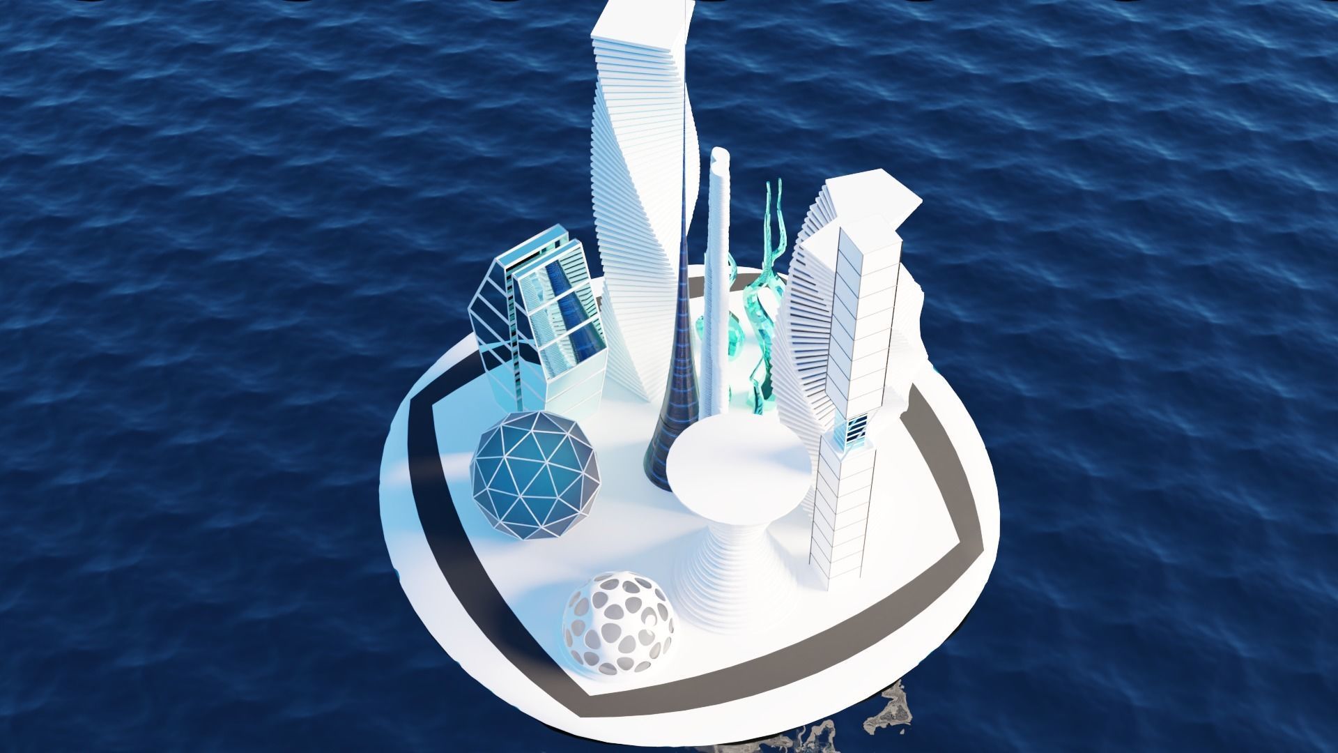 future city buildings 3D model_2