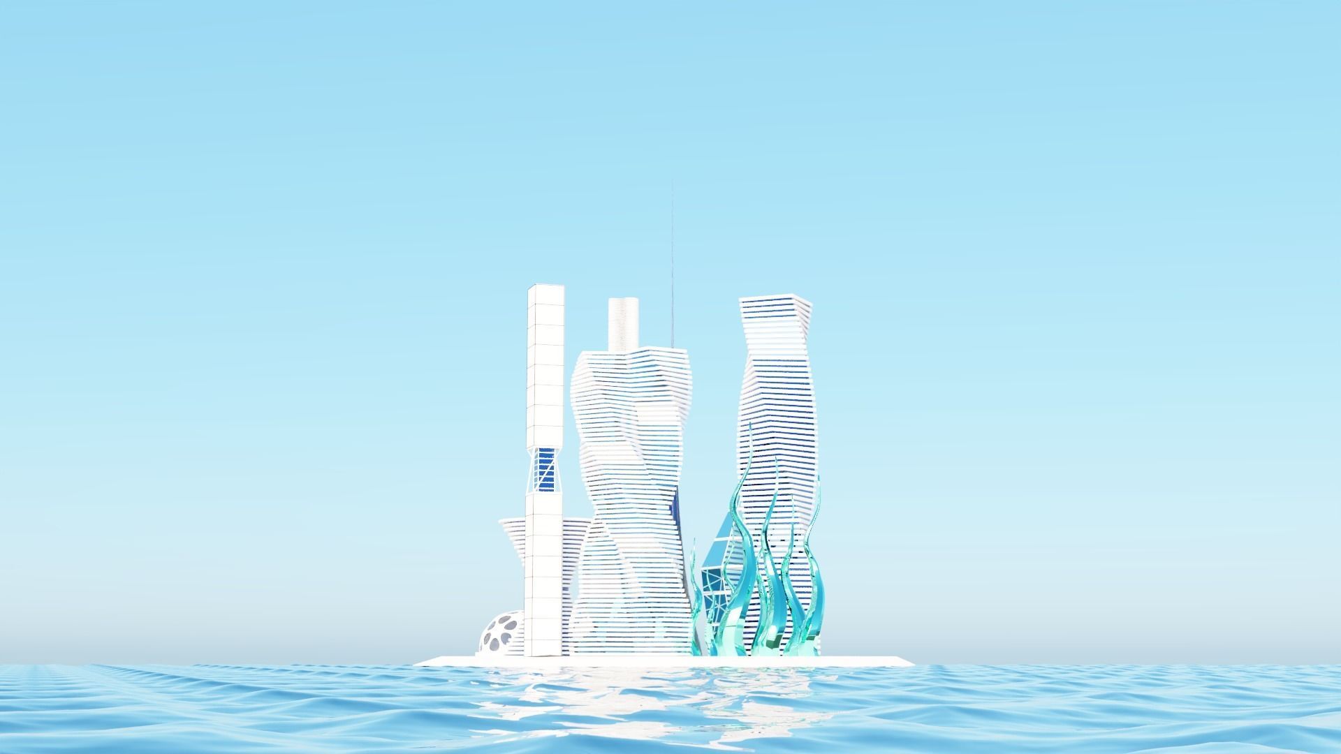 future city buildings 3D model_3