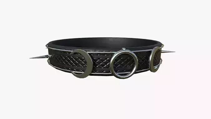 Gothic Collar I01 Black Silver - Character Fashion Design Low-poly 3D model