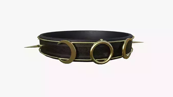 Gothic Collar I02 Black Gold - Character Fashion Design Low-poly 3D model