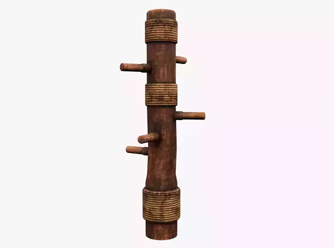 wooden practice dummy Low-poly 3D model