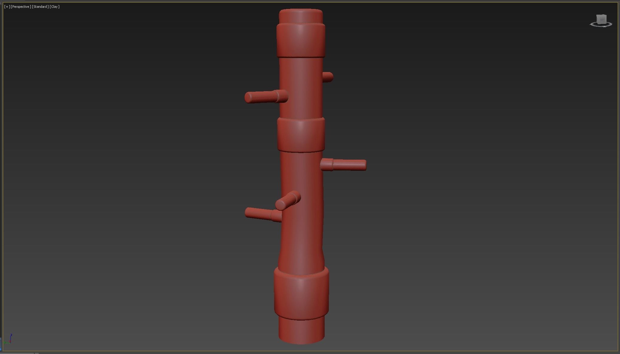 wooden practice dummy Low-poly 3D model_4