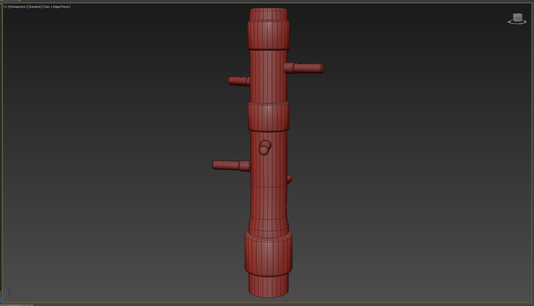 wooden practice dummy Low-poly 3D model_5