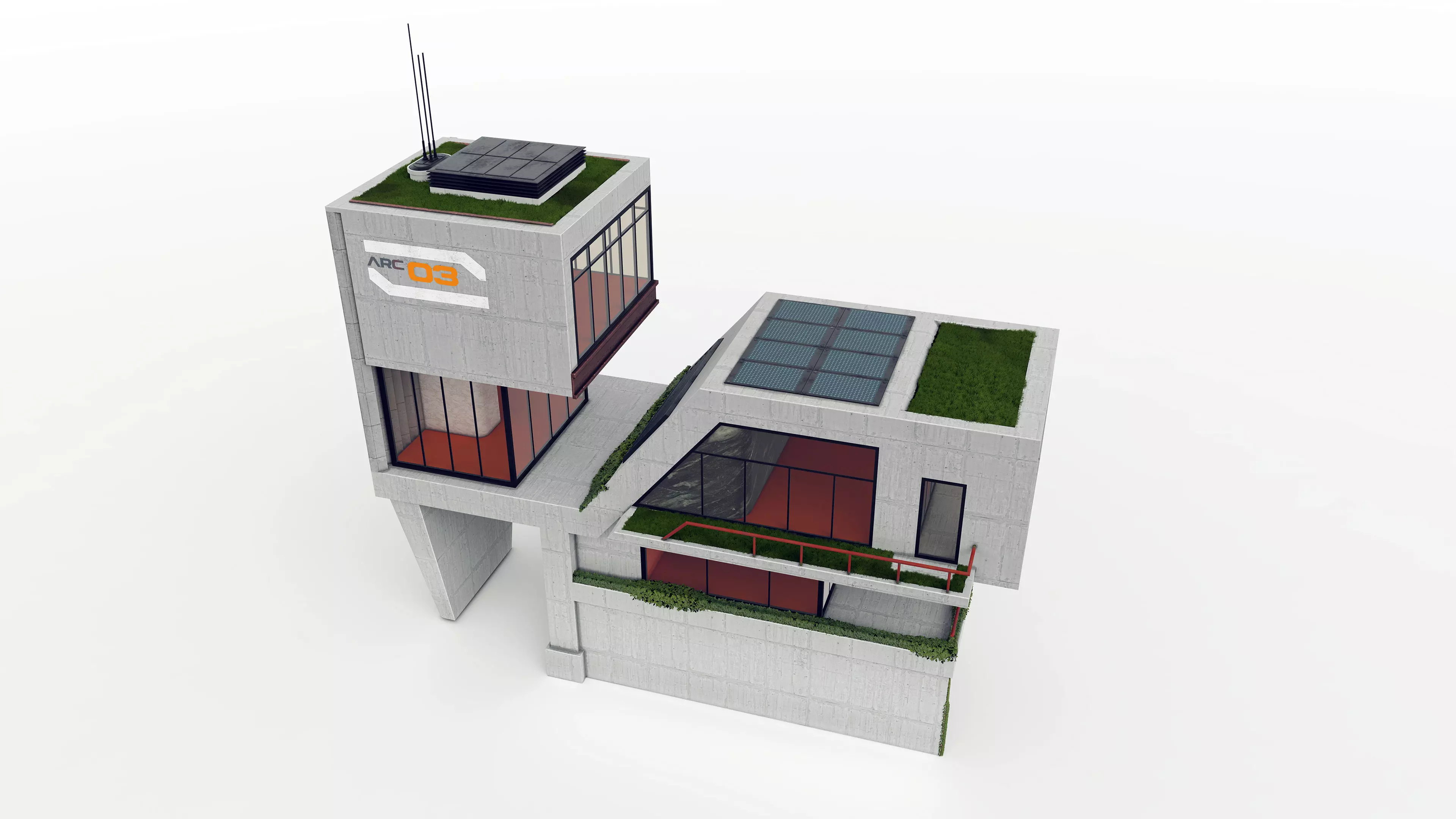 Scifi House Arc 03 Low-poly 3D model