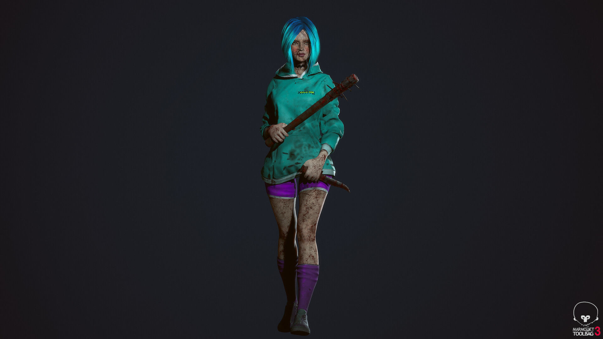 Survivor Girl 3 Low-poly 3D model_10