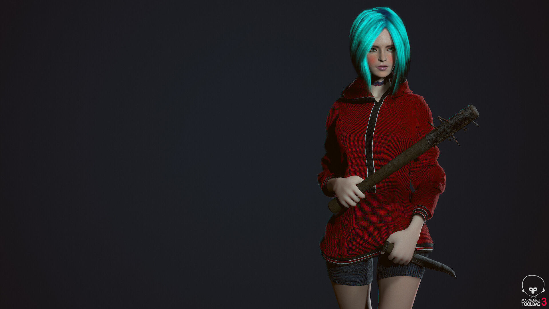 Survivor Girl 3 Low-poly 3D model_6