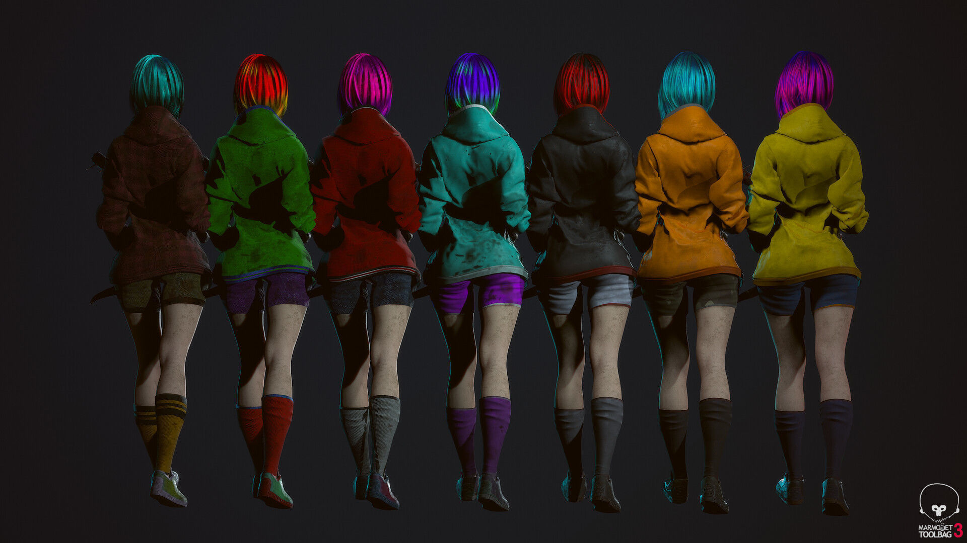 Survivor Girl 3 Low-poly 3D model_15