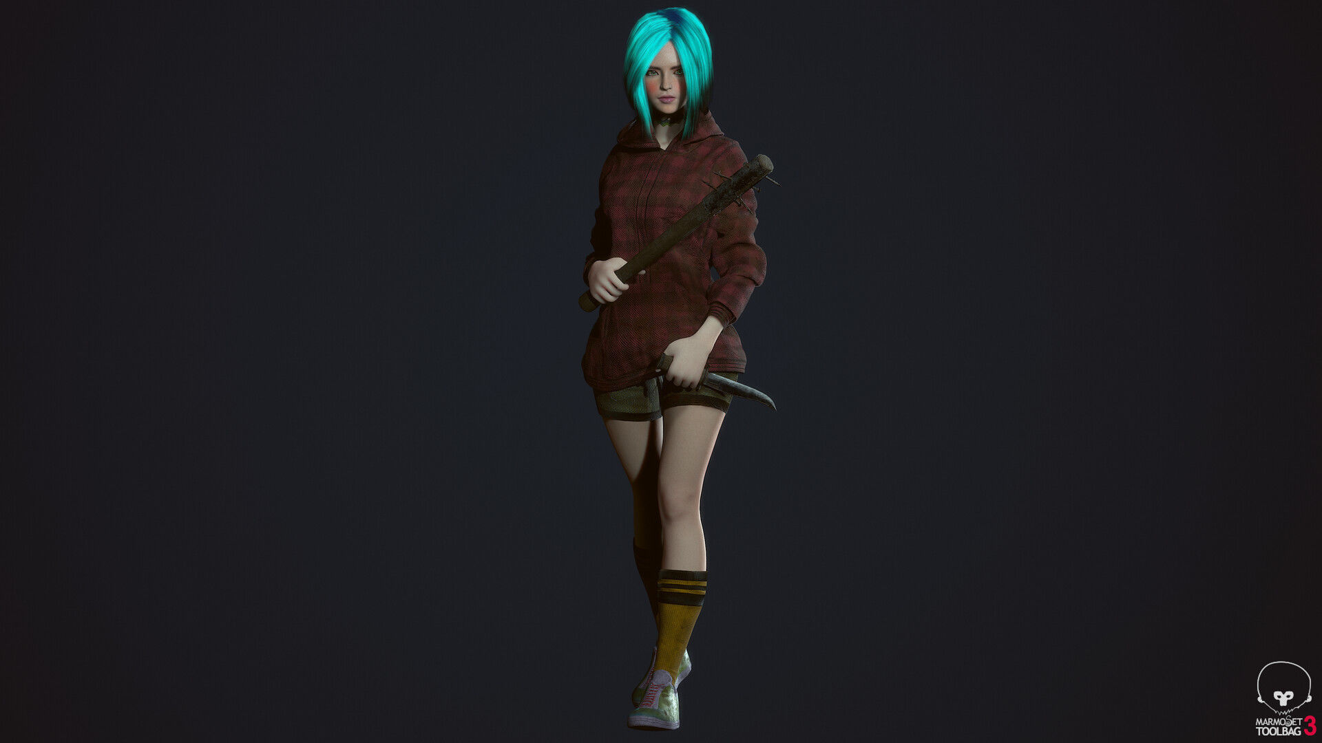 Survivor Girl 3 Low-poly 3D model_8