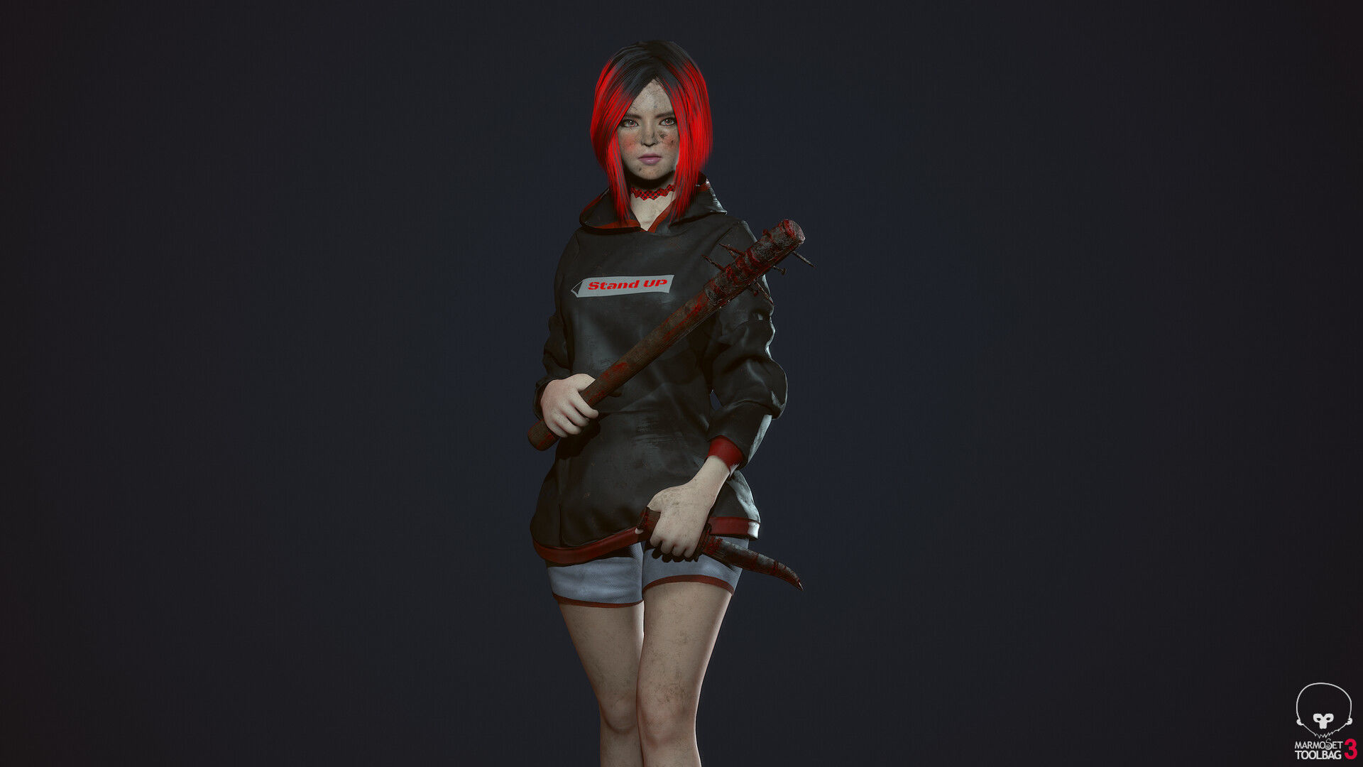 Survivor Girl 3 Low-poly 3D model_16