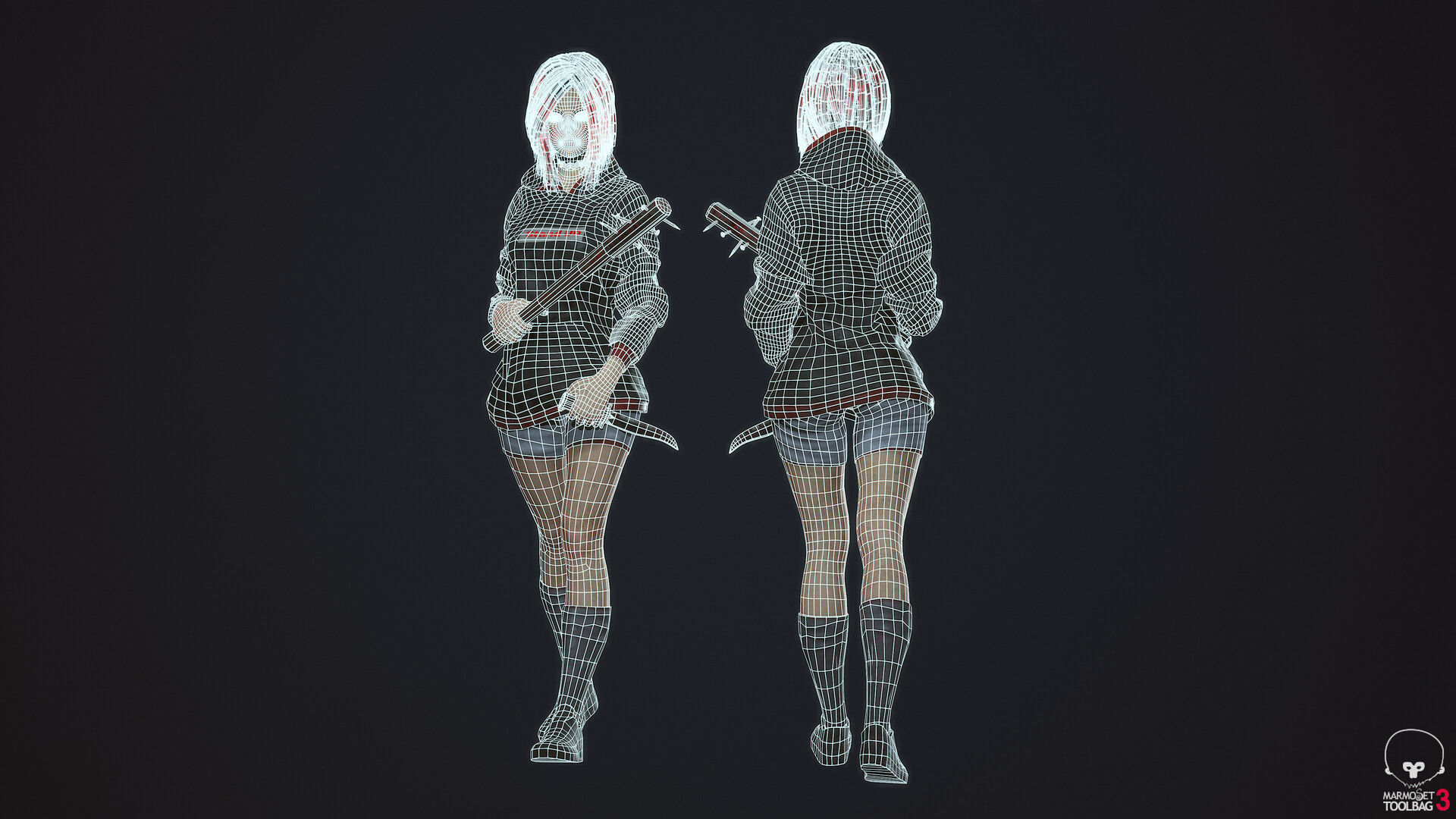 Survivor Girl 3 Low-poly 3D model_21