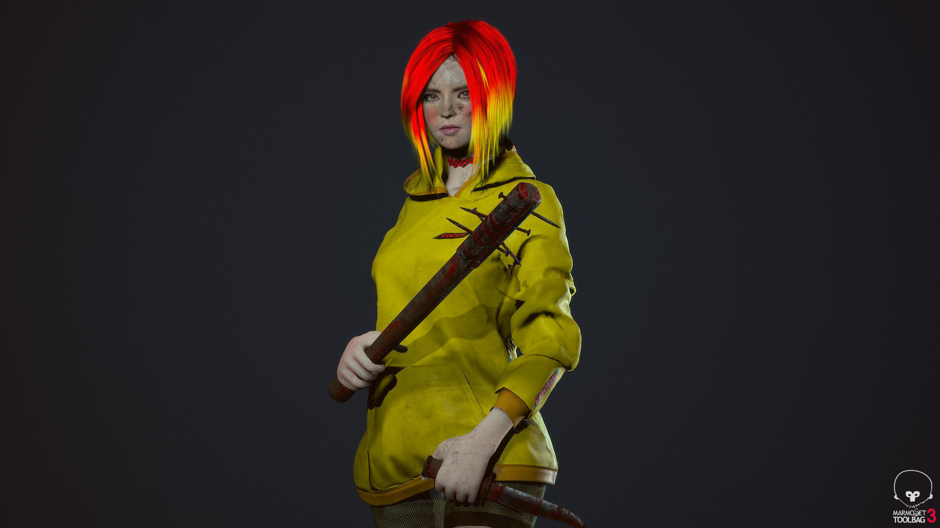 Survivor Girl 3 Low-poly 3D model_18