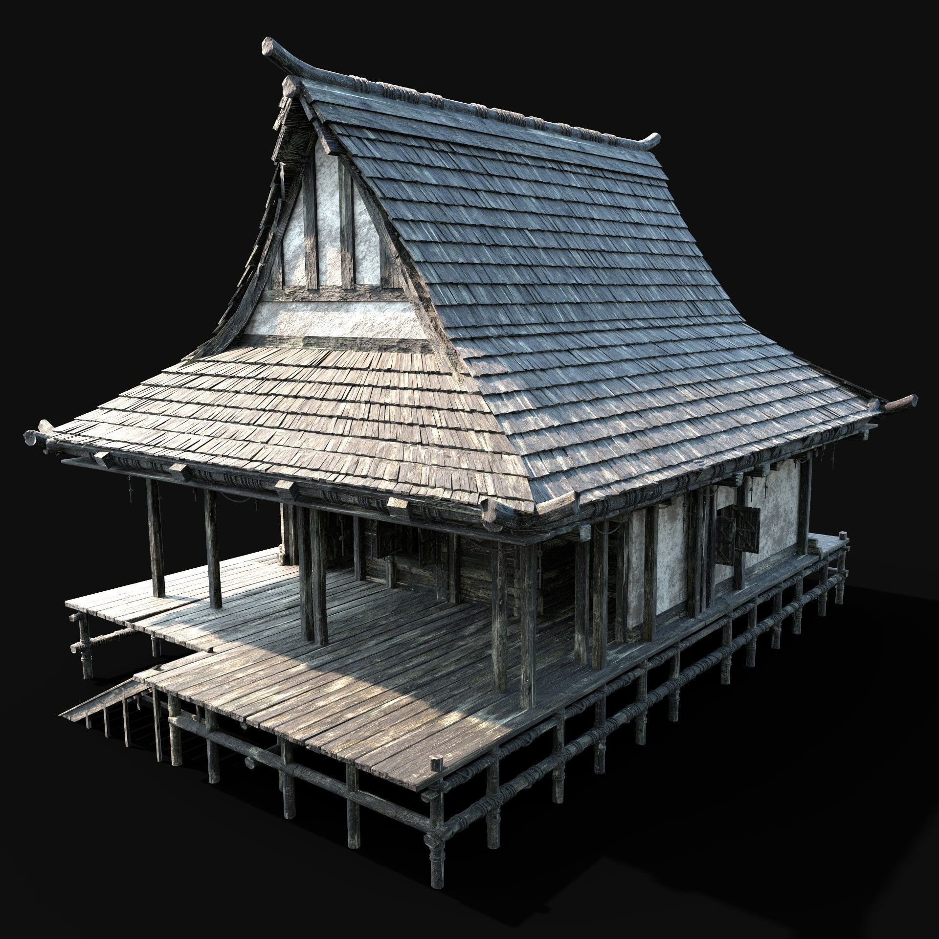 JAPAN CHINESE FEUDAL HOUSE DOJO HUT SAMURAI NINJA COLLECTION AAA _38