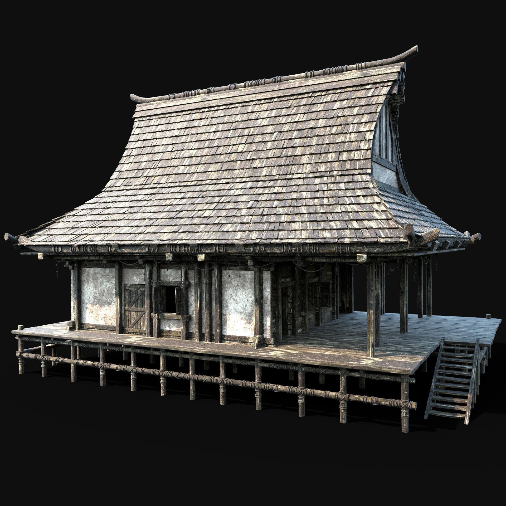JAPAN CHINESE FEUDAL HOUSE DOJO HUT SAMURAI NINJA COLLECTION AAA _36