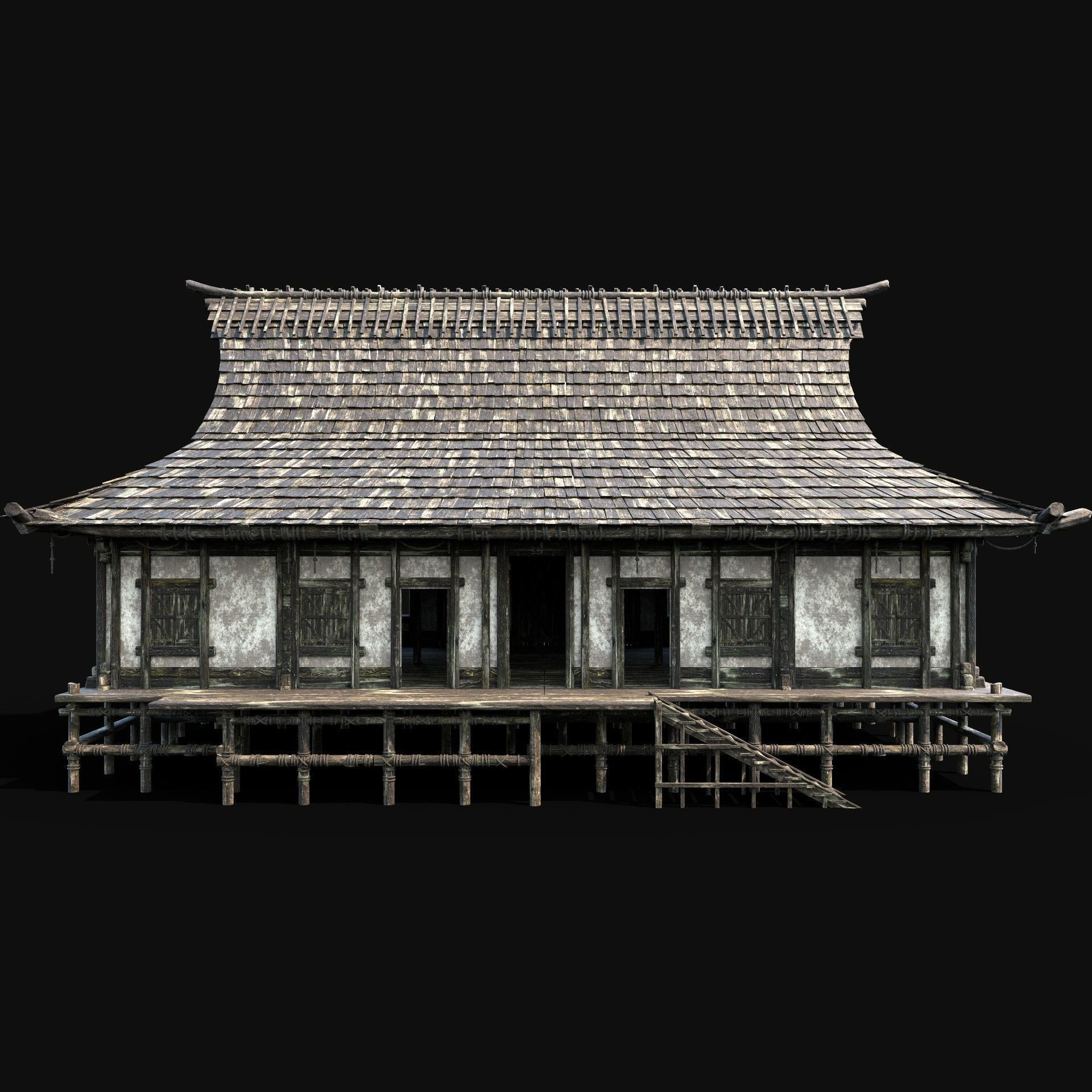 JAPAN CHINESE FEUDAL HOUSE DOJO HUT SAMURAI NINJA COLLECTION AAA _9