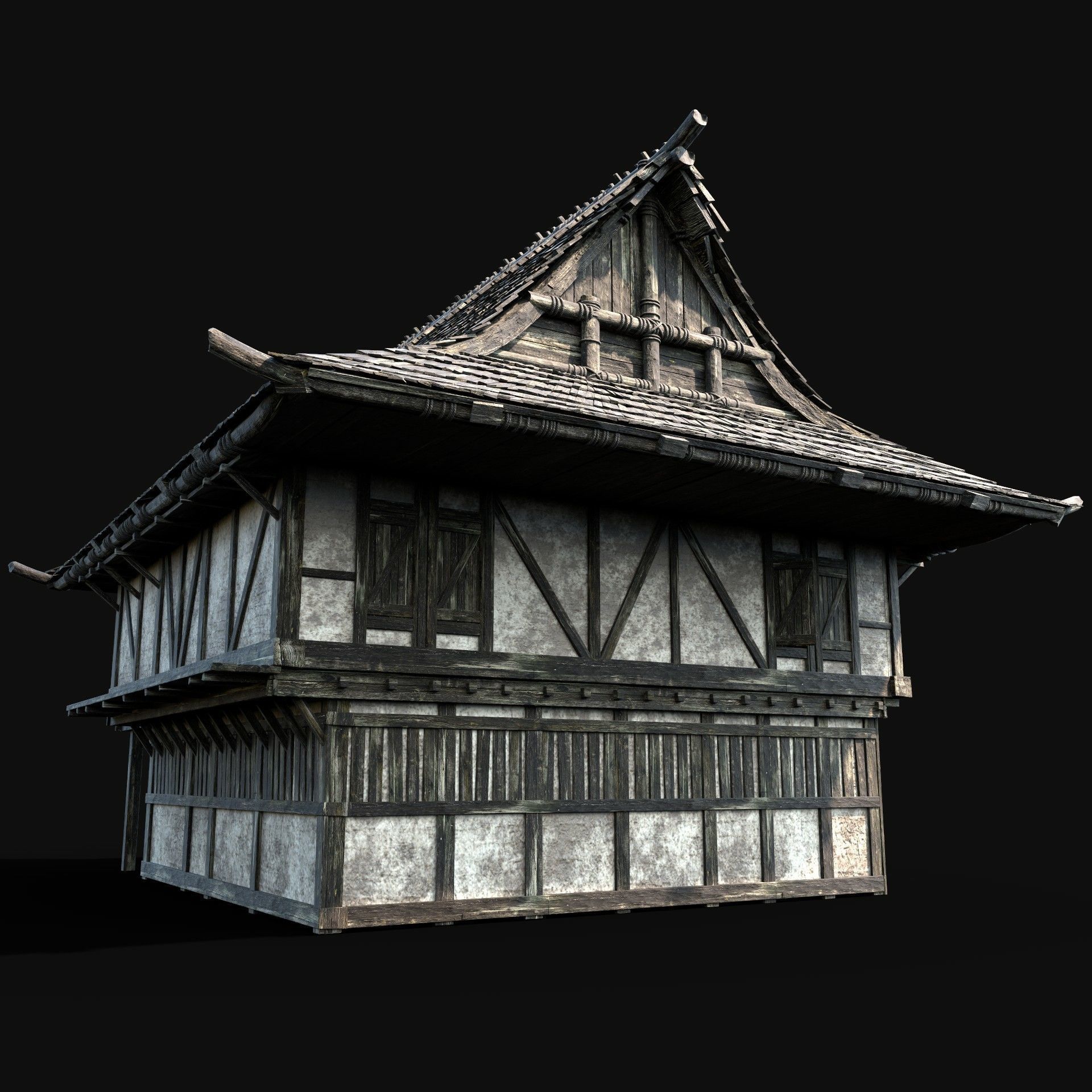 JAPAN CHINESE FEUDAL HOUSE DOJO HUT SAMURAI NINJA COLLECTION AAA _28
