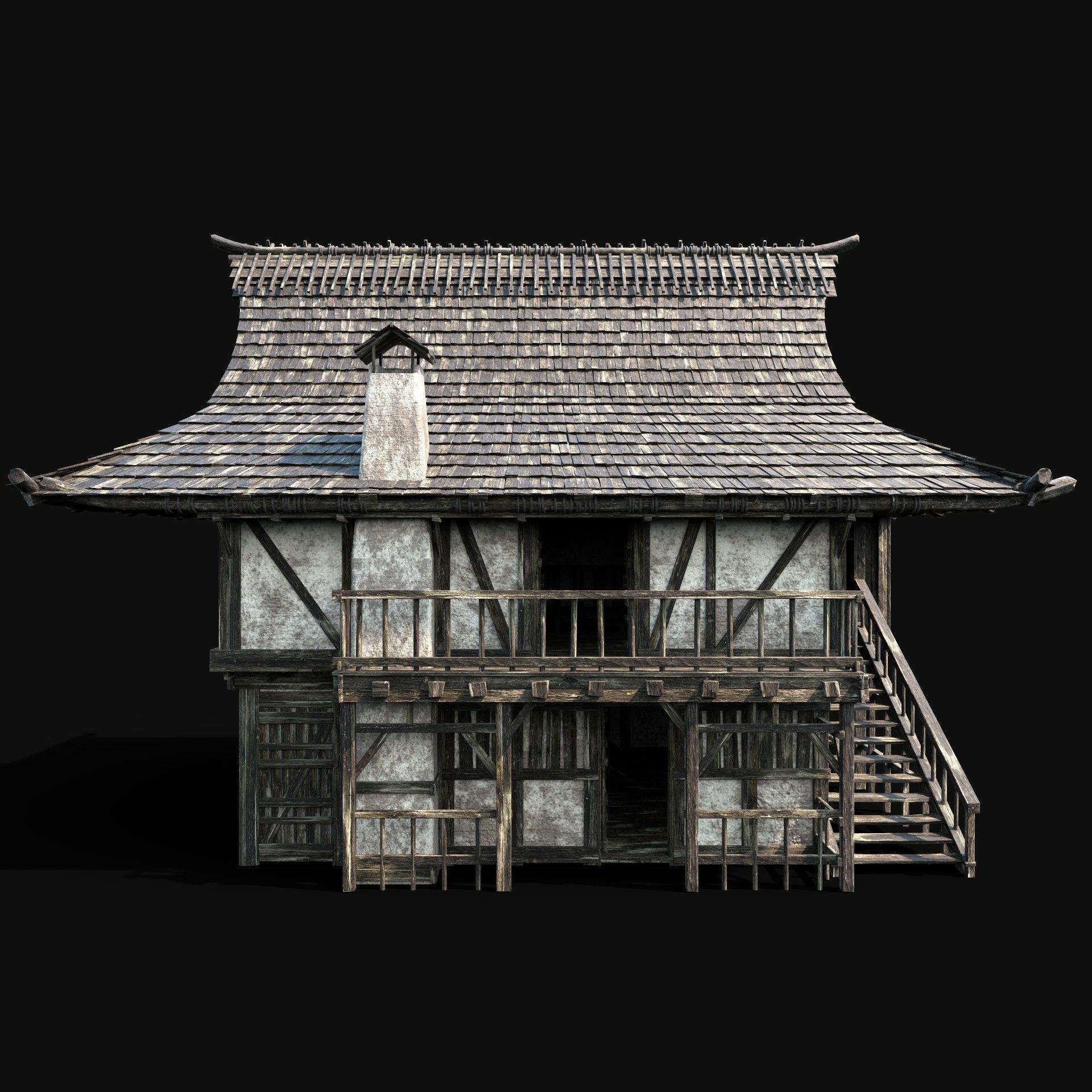 JAPAN CHINESE FEUDAL HOUSE DOJO HUT SAMURAI NINJA COLLECTION AAA _31