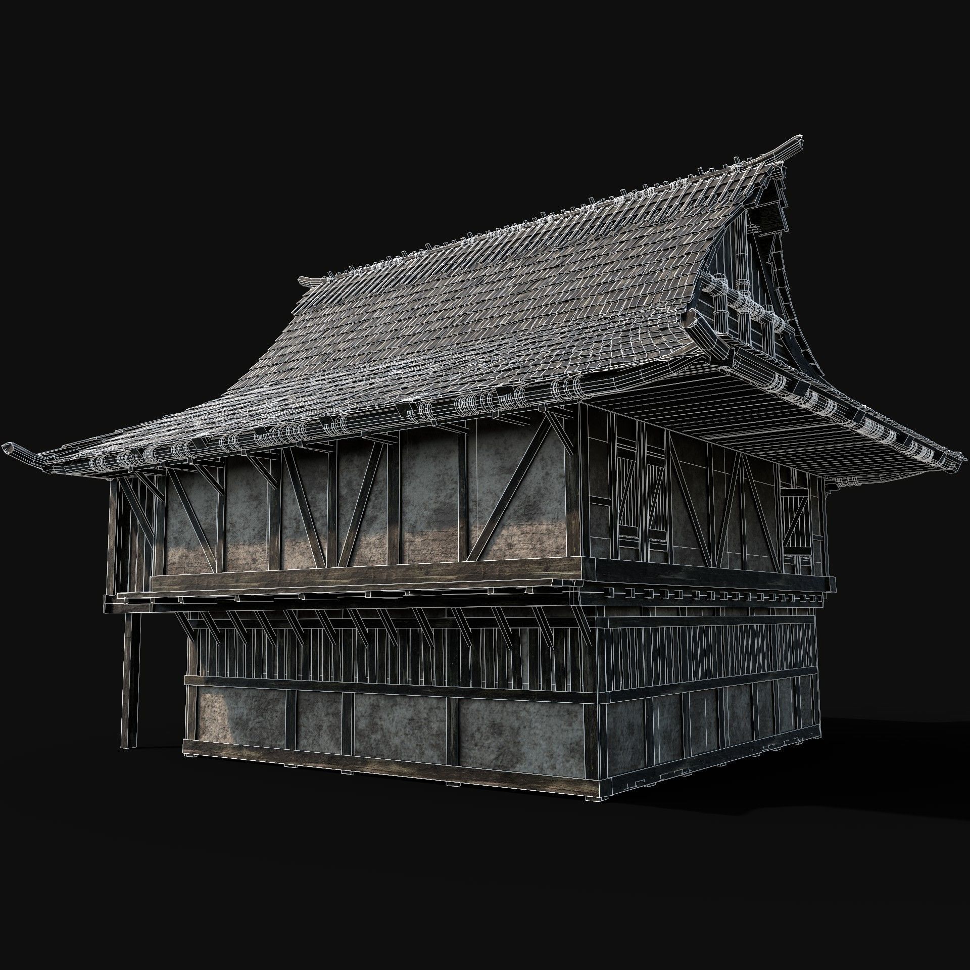 JAPAN CHINESE FEUDAL HOUSE DOJO HUT SAMURAI NINJA COLLECTION AAA _35