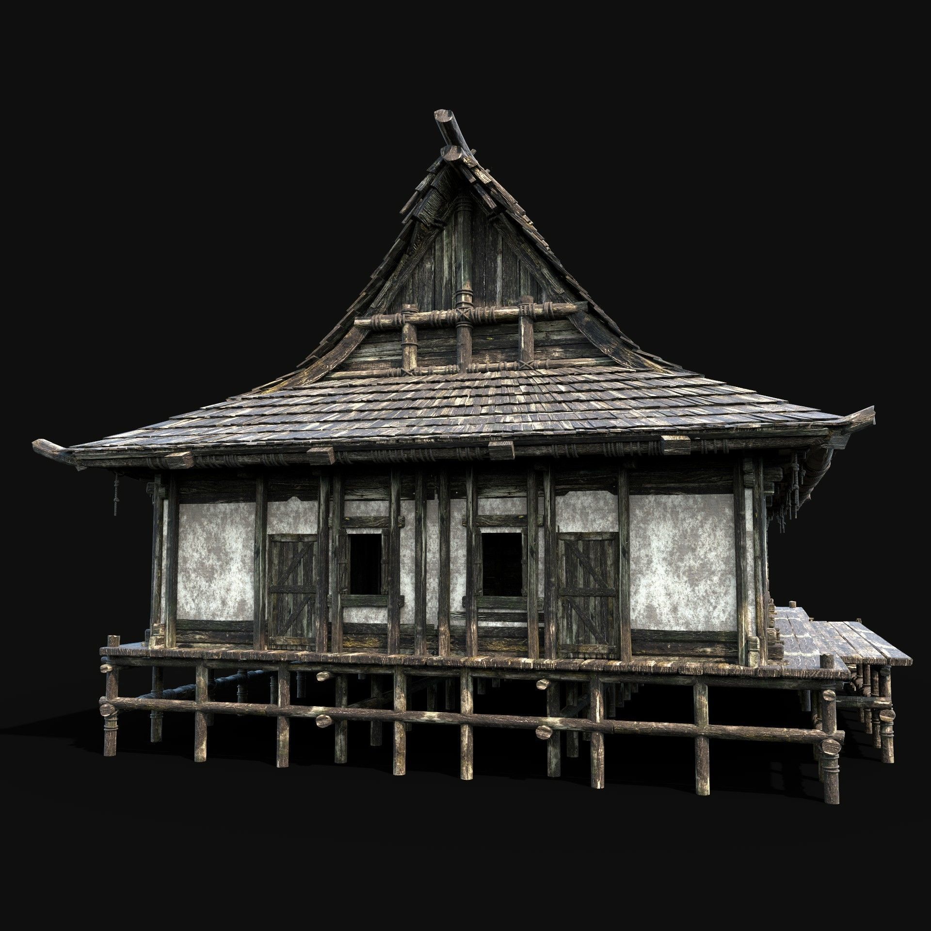 JAPAN CHINESE FEUDAL HOUSE DOJO HUT SAMURAI NINJA COLLECTION AAA _7