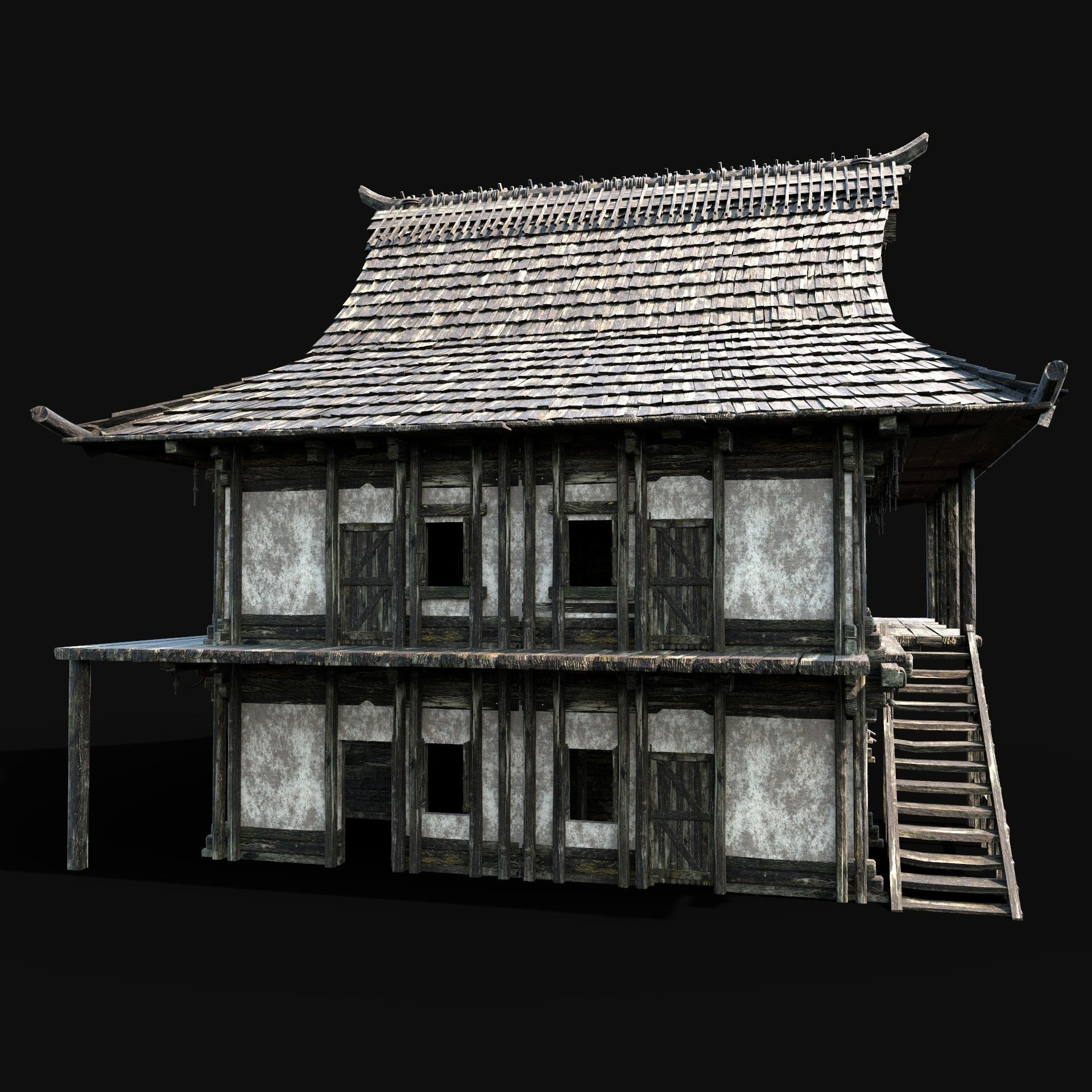 JAPAN CHINESE FEUDAL HOUSE DOJO HUT SAMURAI NINJA COLLECTION AAA _18