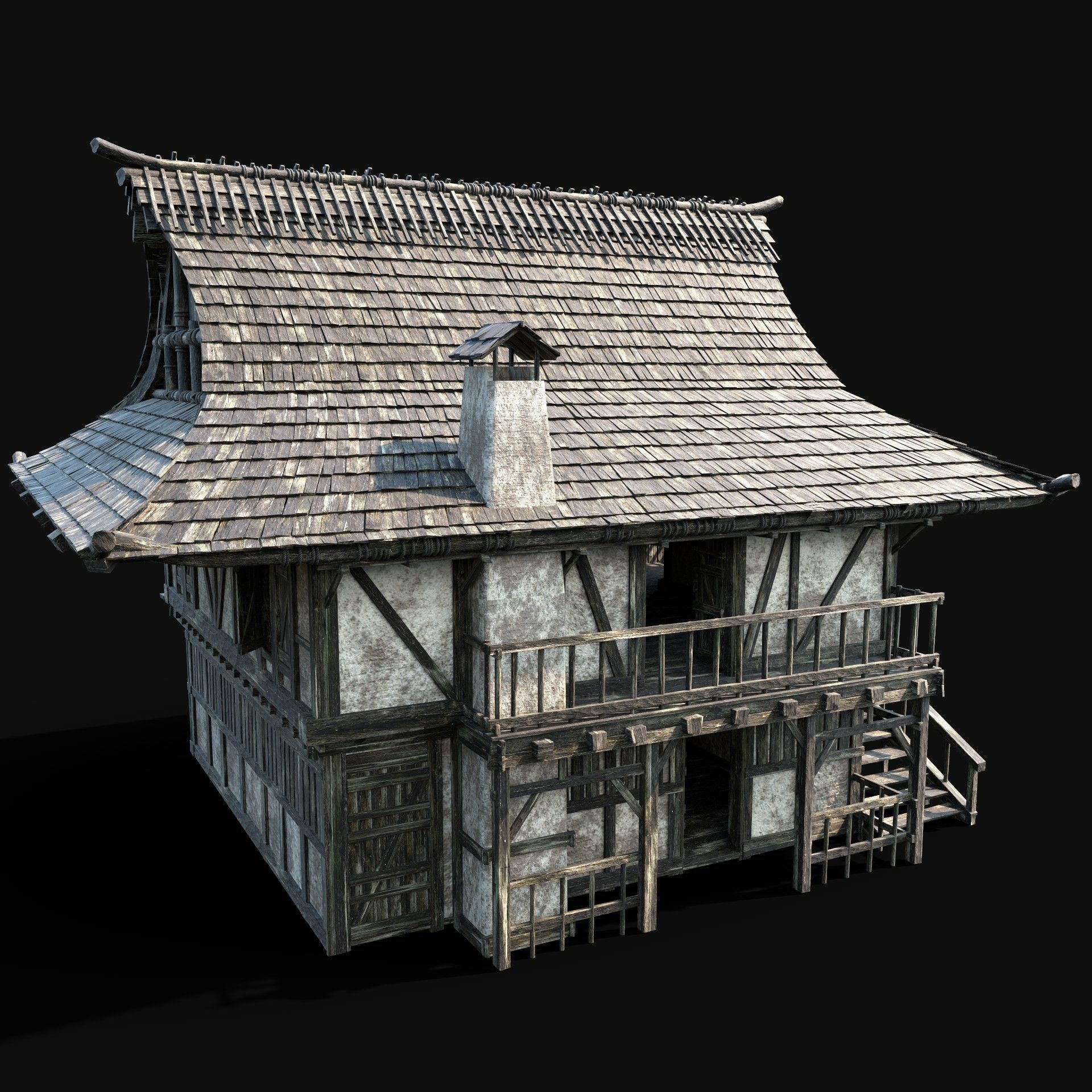 JAPAN CHINESE FEUDAL HOUSE DOJO HUT SAMURAI NINJA COLLECTION AAA _30