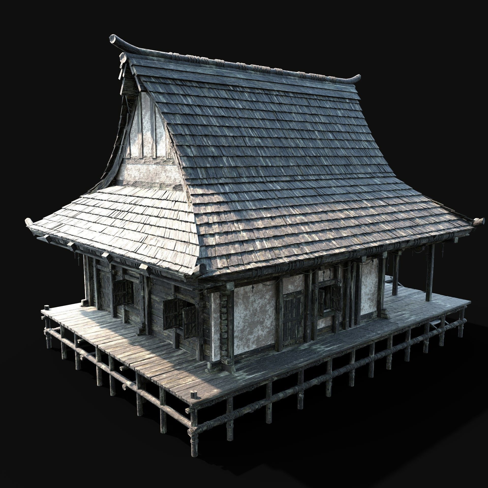 JAPAN CHINESE FEUDAL HOUSE DOJO HUT SAMURAI NINJA COLLECTION AAA _42
