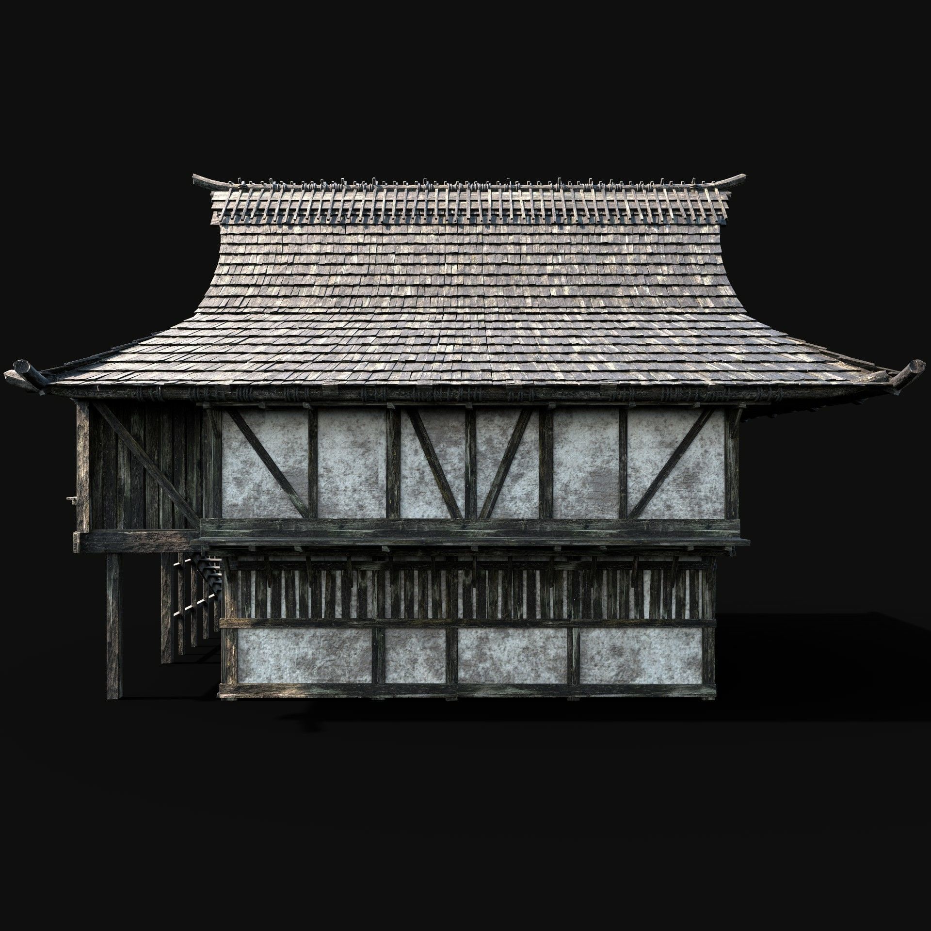 JAPAN CHINESE FEUDAL HOUSE DOJO HUT SAMURAI NINJA COLLECTION AAA _27
