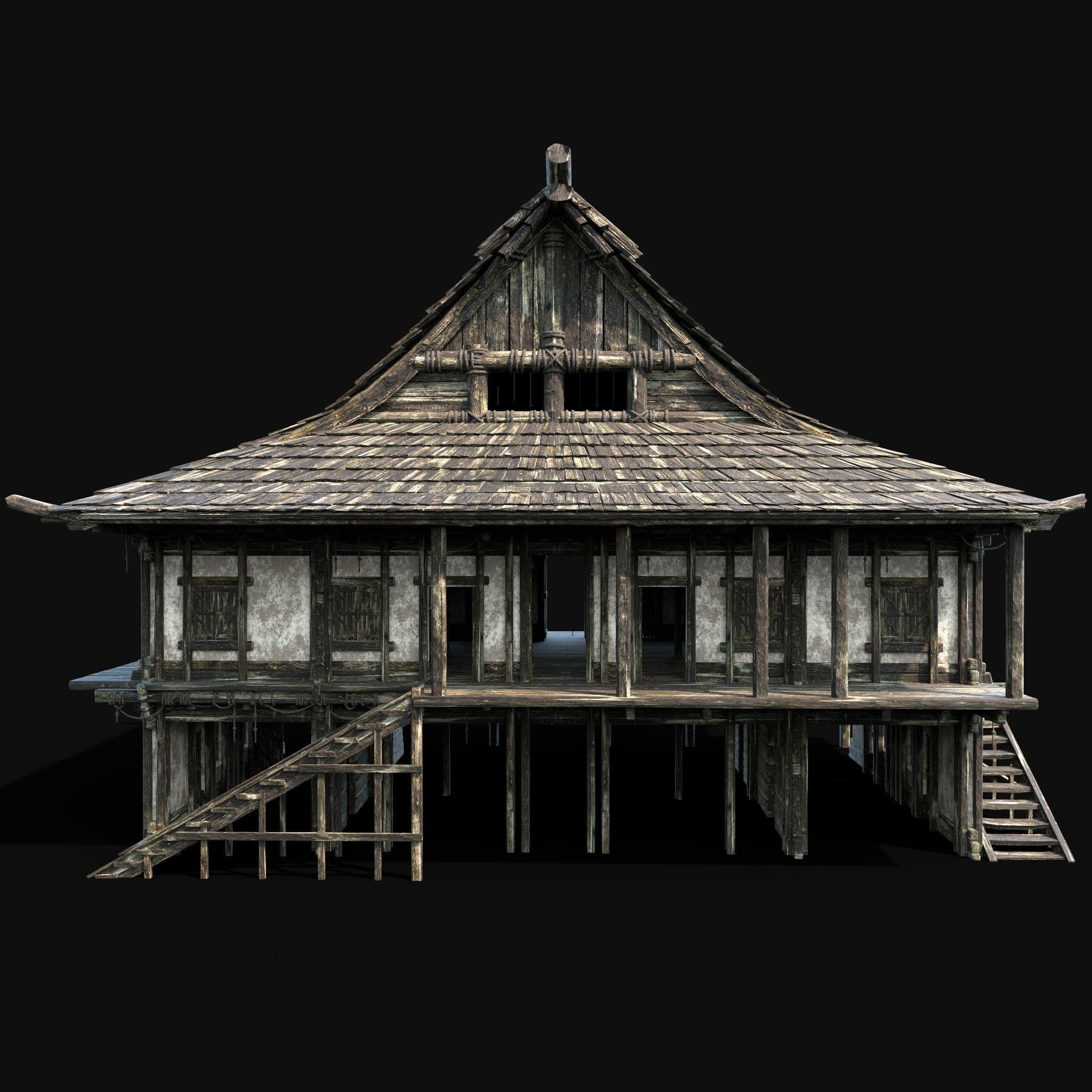 JAPAN CHINESE FEUDAL HOUSE DOJO HUT SAMURAI NINJA COLLECTION AAA _20