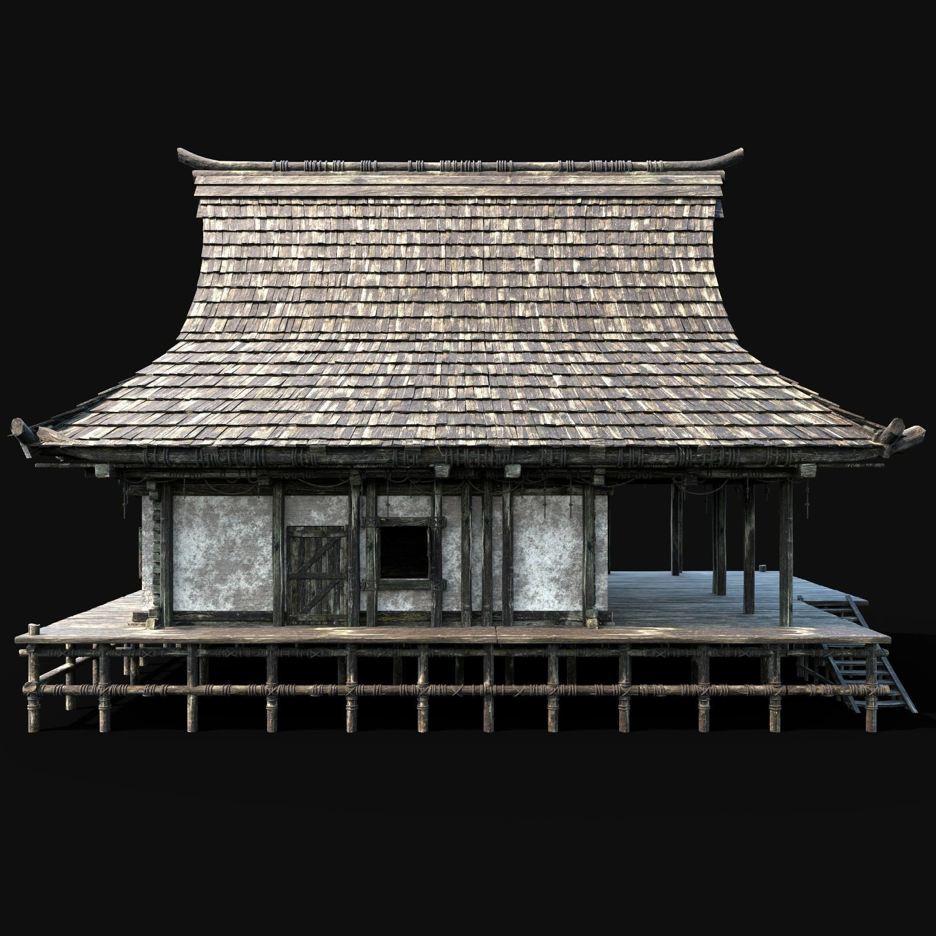 JAPAN CHINESE FEUDAL HOUSE DOJO HUT SAMURAI NINJA COLLECTION AAA _43