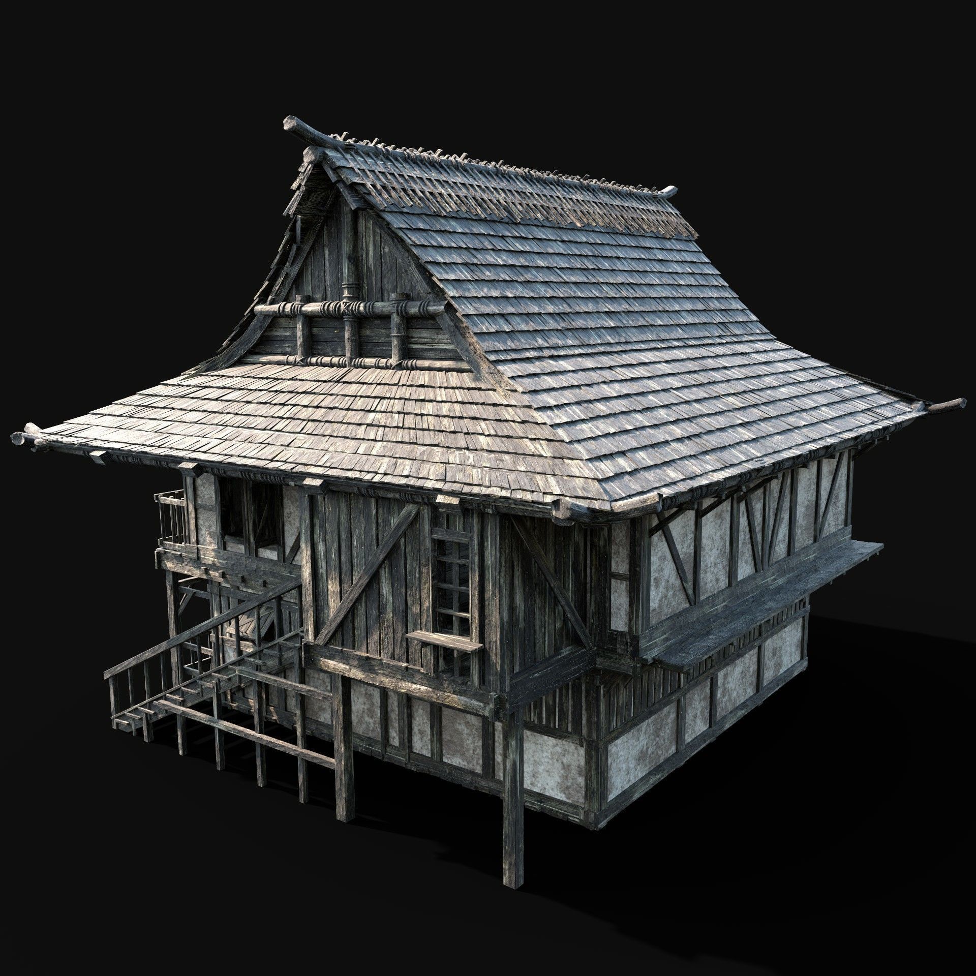 JAPAN CHINESE FEUDAL HOUSE DOJO HUT SAMURAI NINJA COLLECTION AAA _26