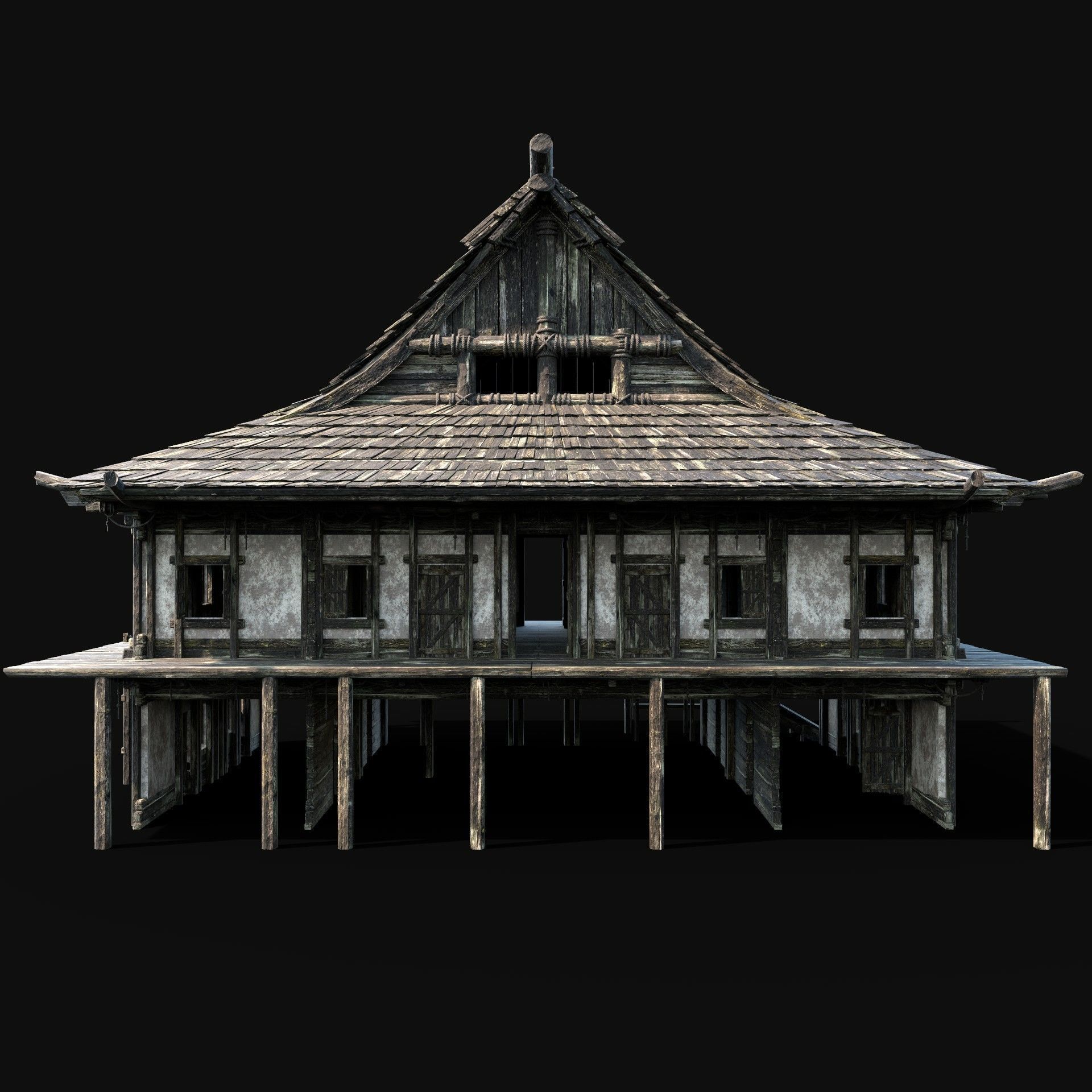 JAPAN CHINESE FEUDAL HOUSE DOJO HUT SAMURAI NINJA COLLECTION AAA _16