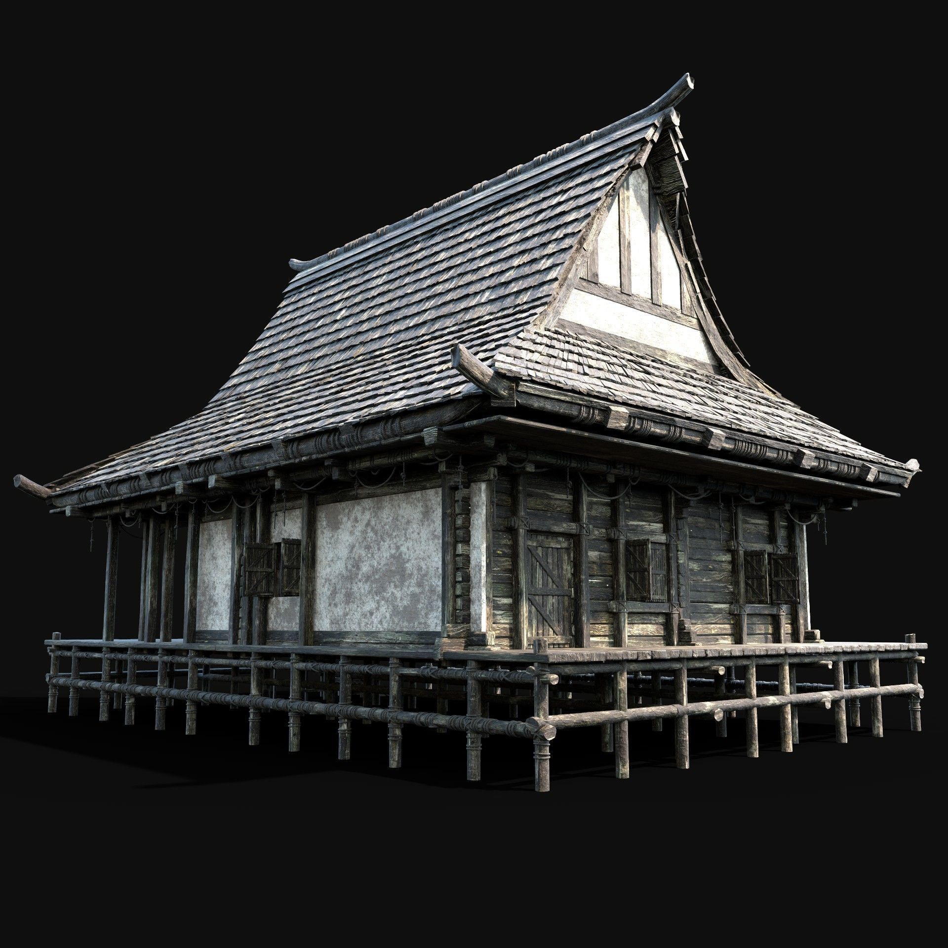 JAPAN CHINESE FEUDAL HOUSE DOJO HUT SAMURAI NINJA COLLECTION AAA _40