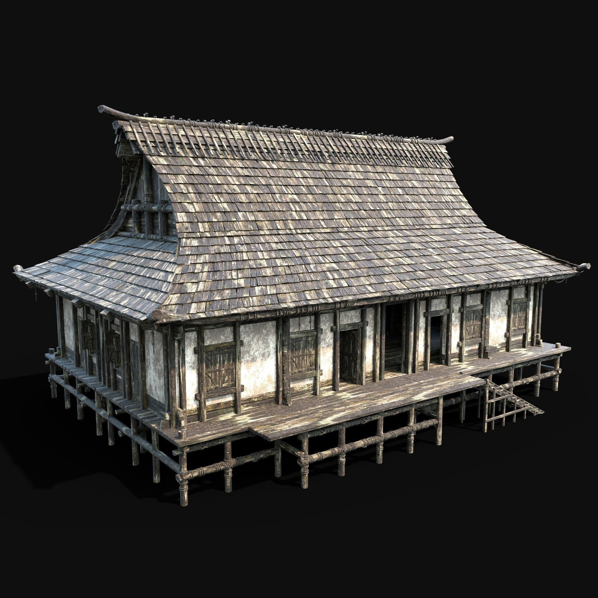 JAPAN CHINESE FEUDAL HOUSE DOJO HUT SAMURAI NINJA COLLECTION AAA _8