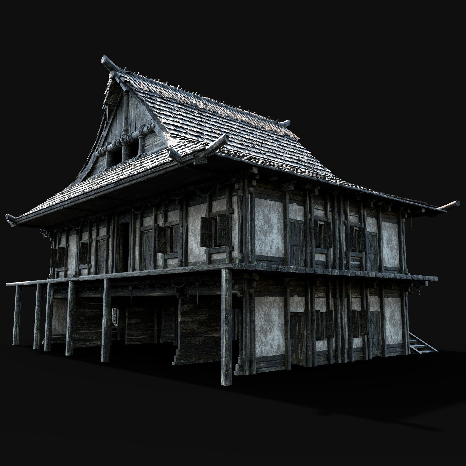 JAPAN CHINESE FEUDAL HOUSE DOJO HUT SAMURAI NINJA COLLECTION AAA _17