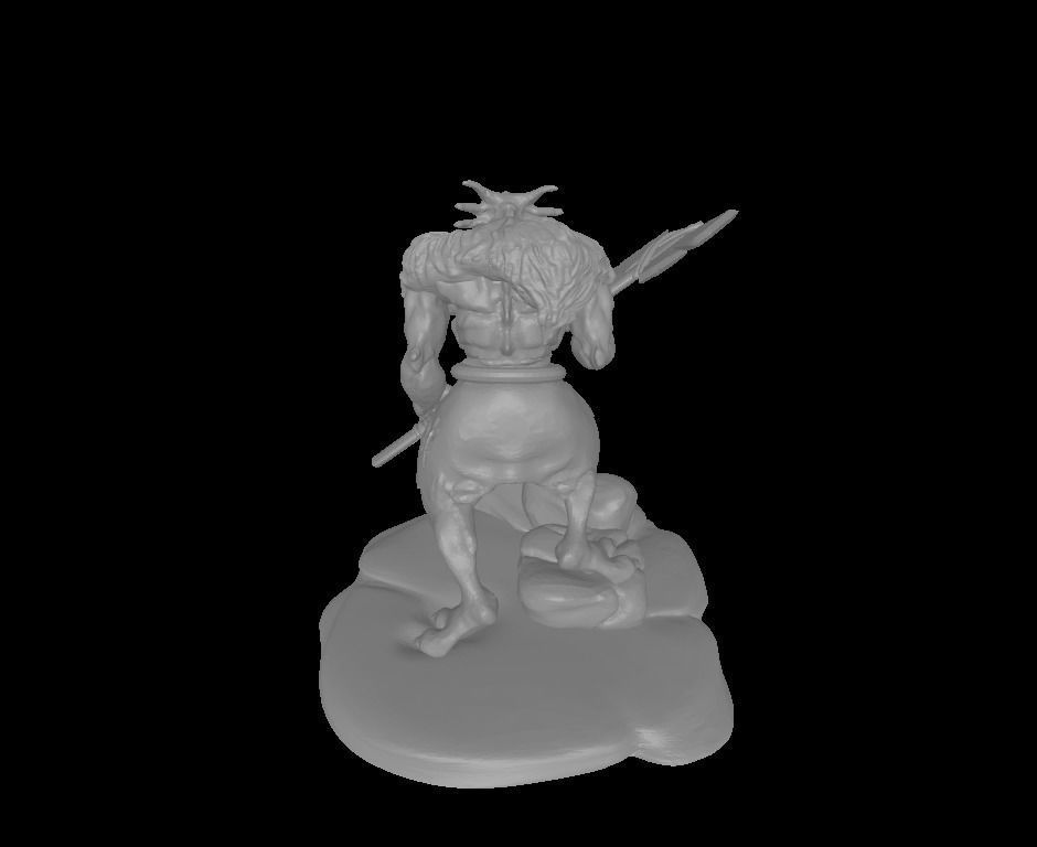 dragon with ax 3D print model_1