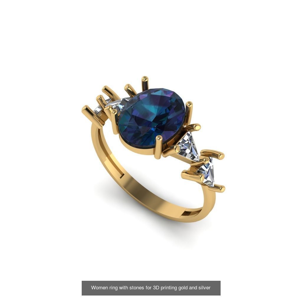 Women ring 30 piece collection with stones 3DM _10