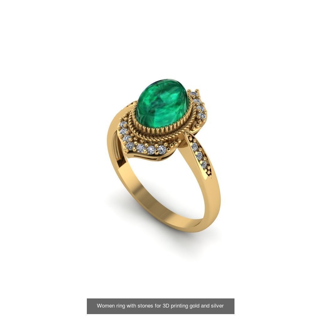 Women ring 30 piece collection with stones 3DM _19