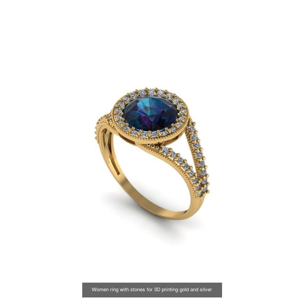 Women ring 30 piece collection with stones 3DM _21