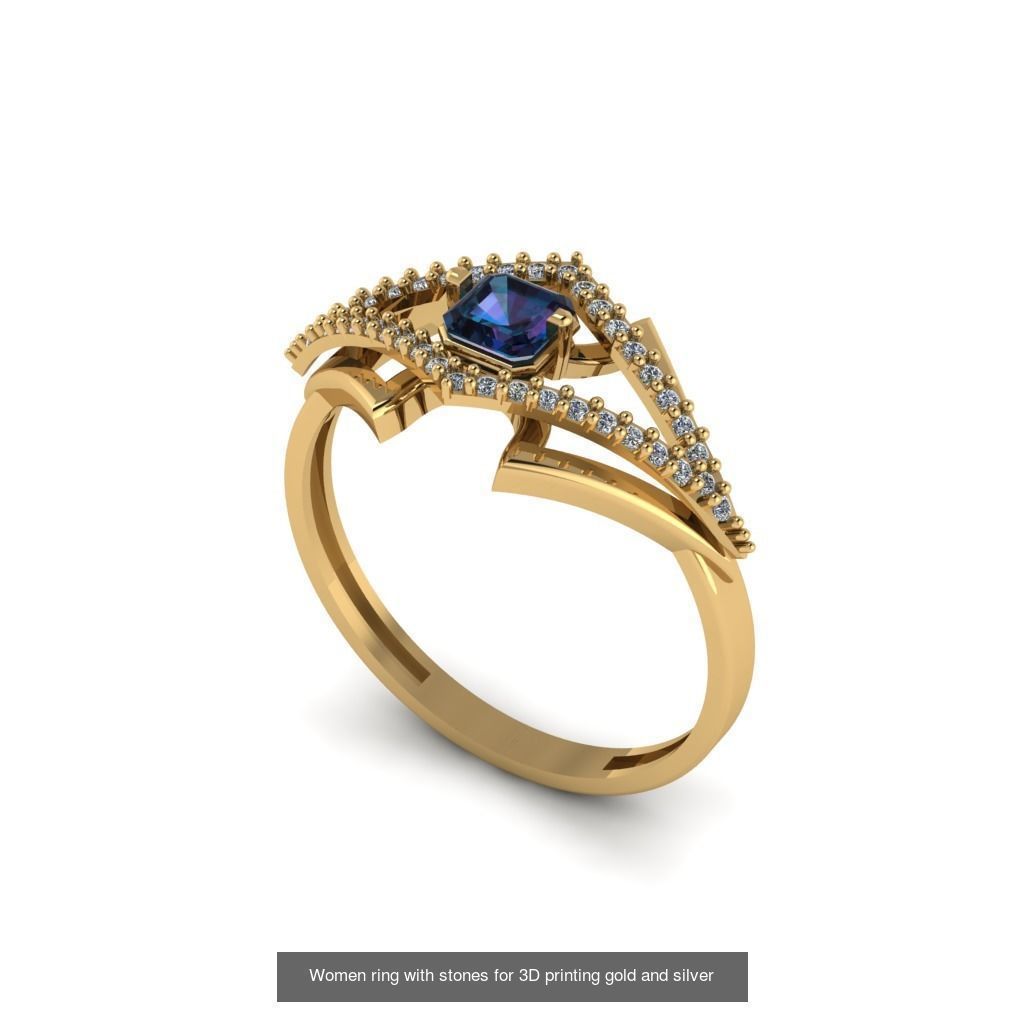 Women ring 30 piece collection with stones 3DM _3