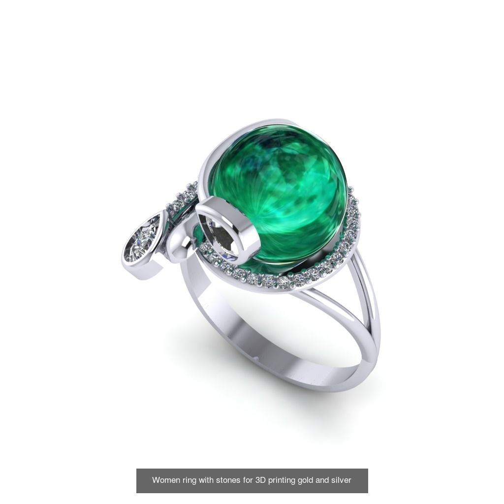 Women ring 30 piece collection with stones 3DM _26