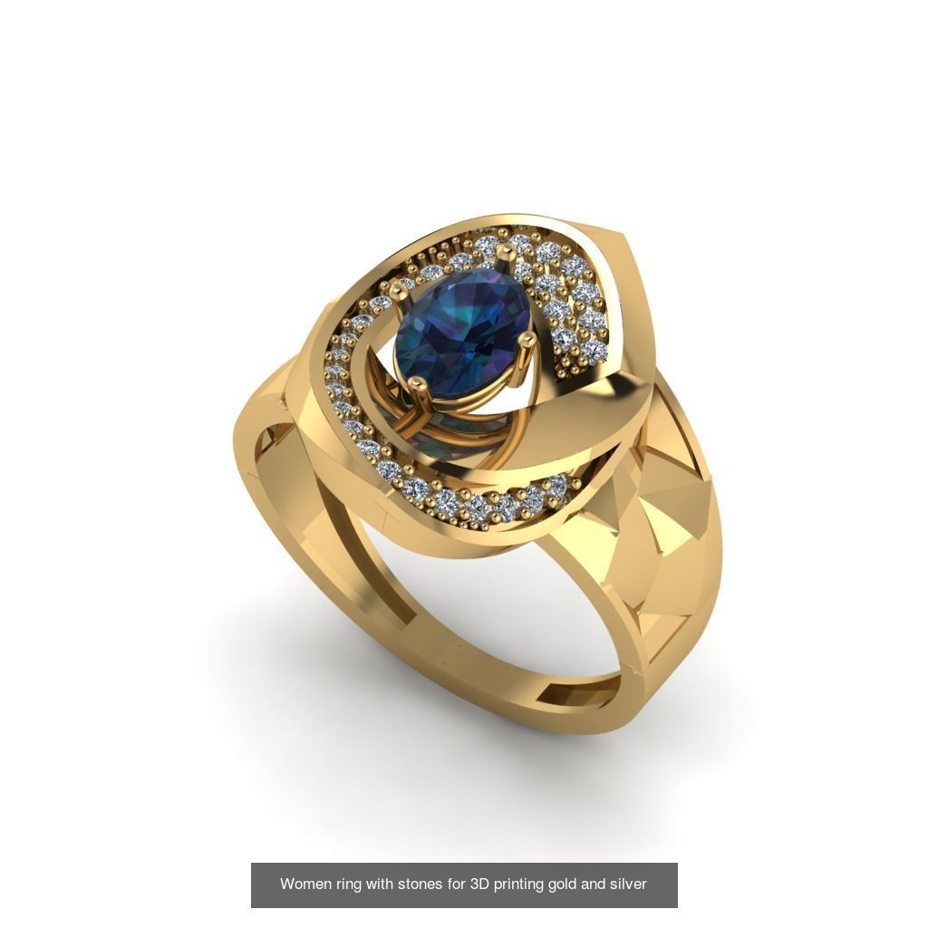 Women ring 30 piece collection with stones 3DM _4