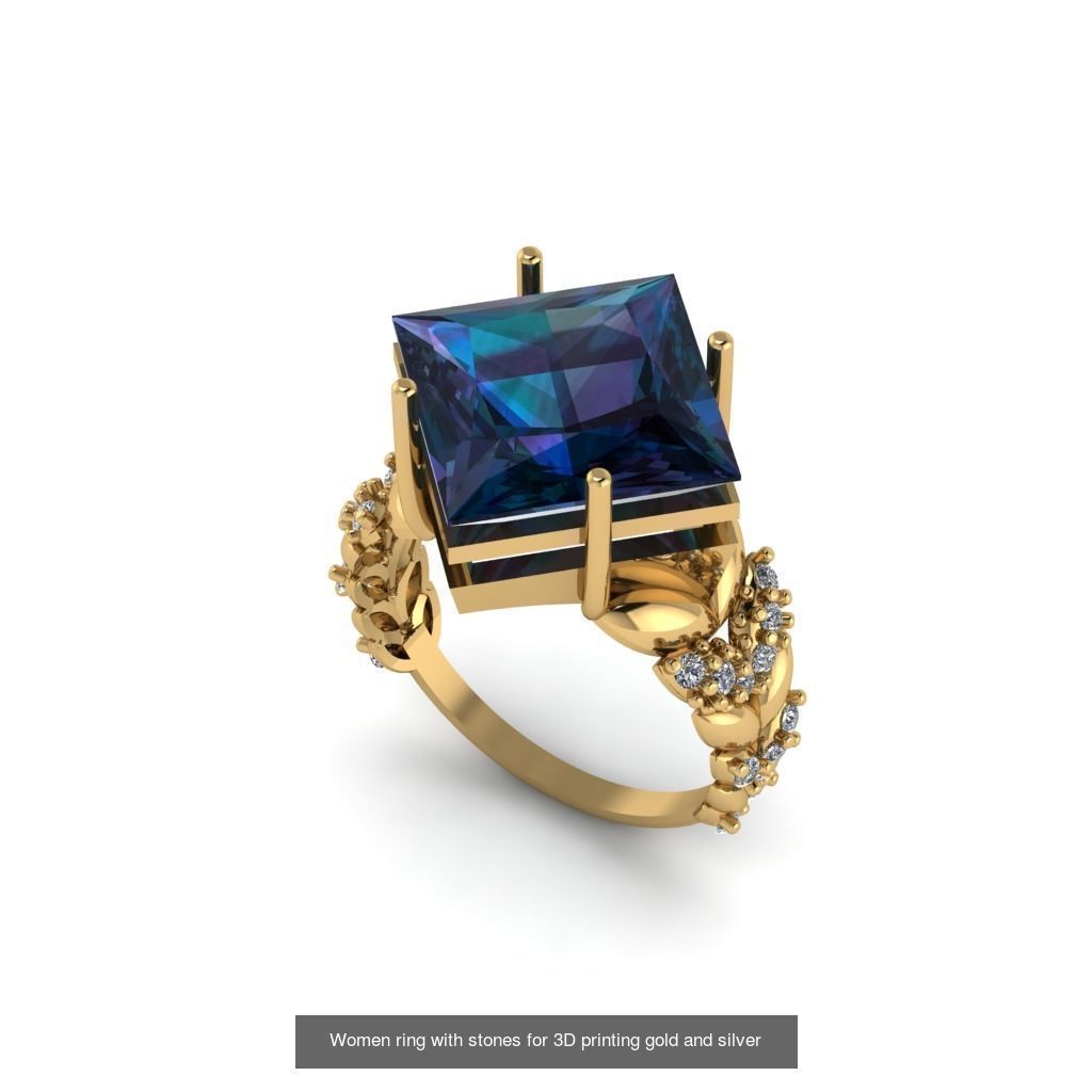 Women ring 30 piece collection with stones 3DM _28