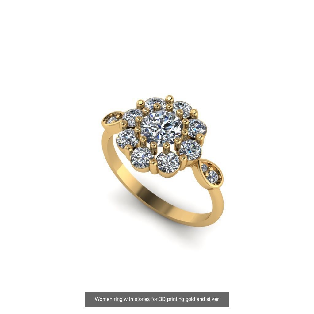 Women ring 30 piece collection with stones 3DM _17