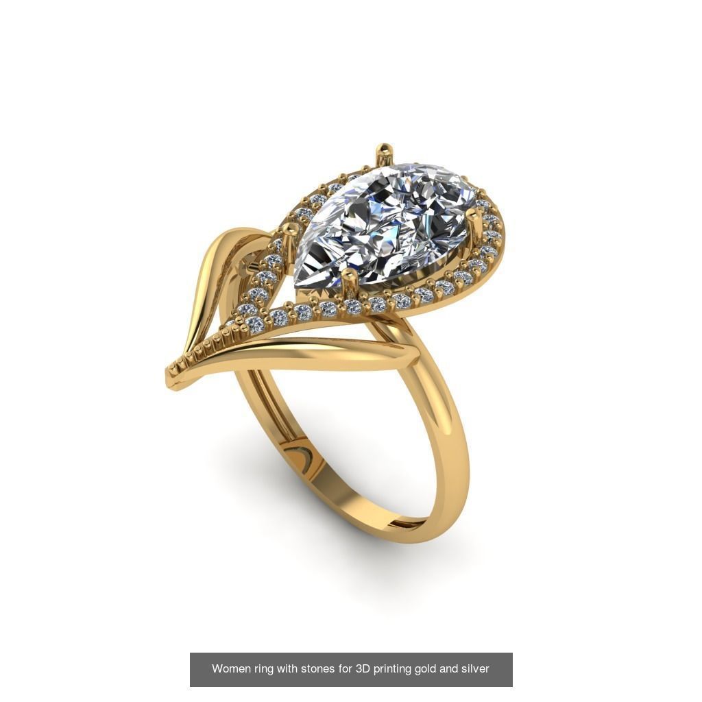 Women ring 30 piece collection with stones 3DM _31