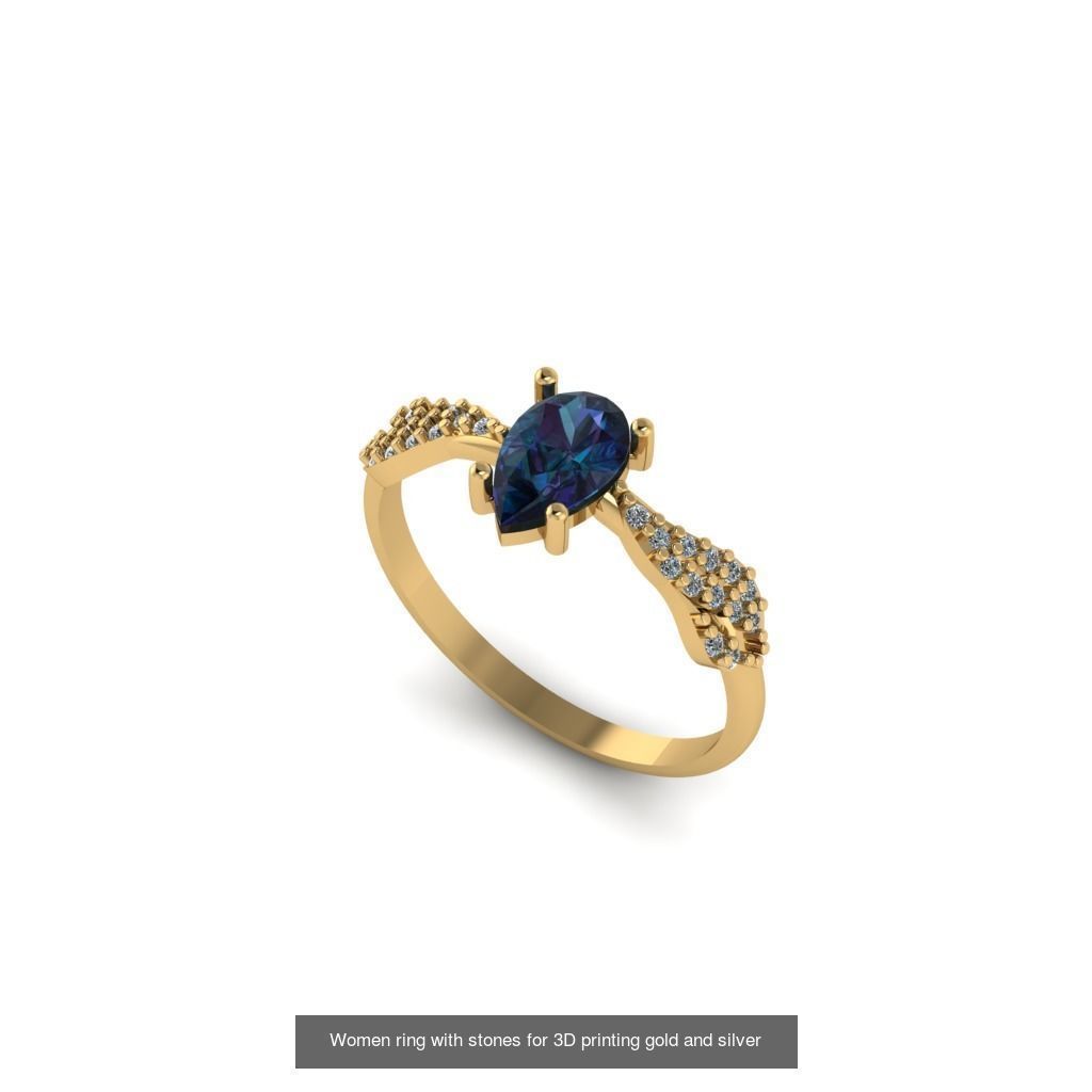 Women ring 30 piece collection with stones 3DM _32