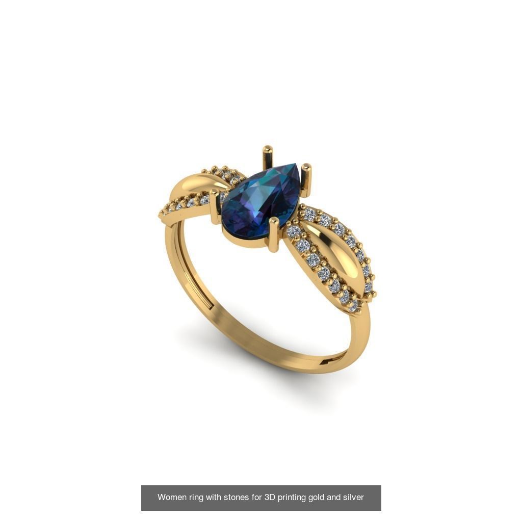 Women ring 30 piece collection with stones 3DM _22