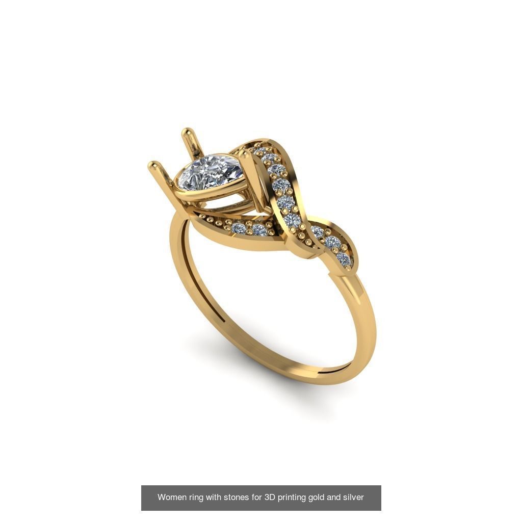 Women ring 30 piece collection with stones 3DM _18